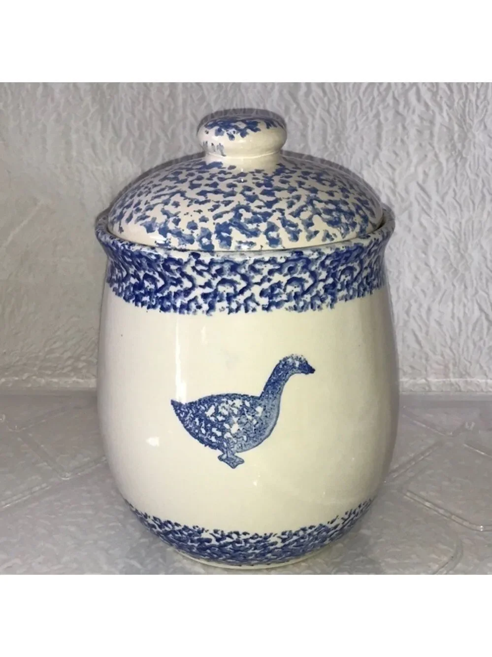 TIENSHAN Sponge Blue Goose Large Canister & Lid